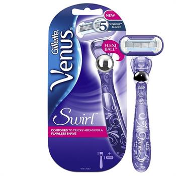 Gillette Venus Swirl Γυναικεία Ξυριστική Μηχανή με Τεχνολογία Flexball, 1 μηχανή & 1 ανταλλακτικό