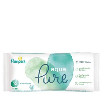 Pampers Pure Aqua Water Baby Wipes Travel Size 12 Μωρομάντηλα