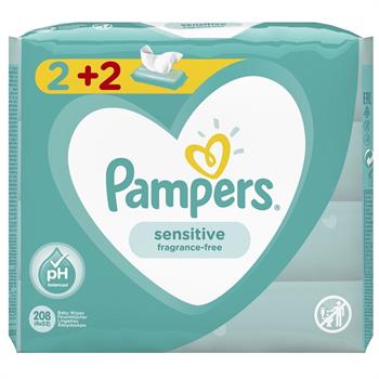 Pampers Pampers Sensitive Baby Wipes 208 Μωρομάντηλα (4 x 52)