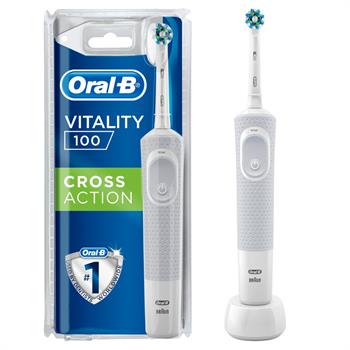 Oral-B Vitality 100 CrossAction Επαναφορτιζόμενη Ηλεκτρική Οδοντόβουρτσα Λευκή 1τμχ