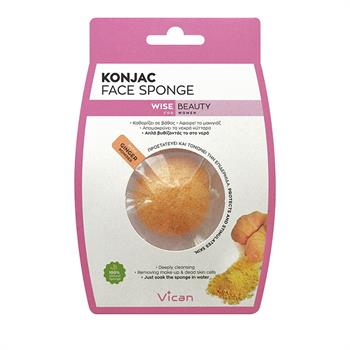 Vican Wise Beauty Konjac Face Sponge Σφουγγάρι  με Σκόνη Τζίντζερ 1τμχ