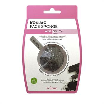 Vican Wise Beauty Konjac Face Sponge Σφουγγαράκι με Σκόνη Άνθρακα Bamboo 1τμχ