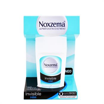 Noxzema Deo Roll On Invisible Him Αντρικό Αποσμητικό Ενάντια Στα Λευκά Σημάδια 50ml