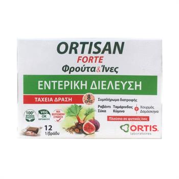 Ortis Ortisan Forte Φρούτα & Ίνες για Εντερική Διέλευση 12 κύβοι