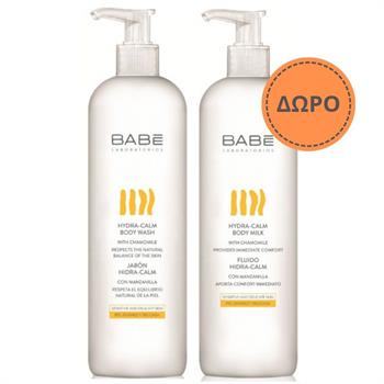 Babe Promo Body Hydra-Calm Wash with Jojoba Active Αφρόλουτρο 500ml & ΔΩΡΟ Body Hydra-Calm Milk Ενυδατικό Γαλάκτωμα Σώματος 500ml