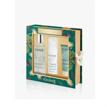 Caudalie Power Glow Essentials Set: Beauty Elixir 100ml & Instant Foaming Cleanser 50ml & Detox mask 15ml