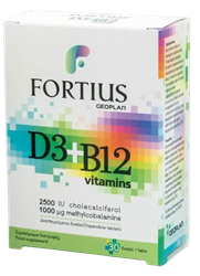 Geoplan Fortius D3 2500IU + B12 1000µg 30tabs