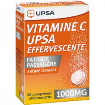 Upsavit-C Συμπλήρωμα Διατροφής Βιταμίνης C 1000 mg με Γεύση Πορτοκάλι 20 Αναβράζοντα Δίσκια