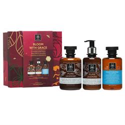 Apivita Set Bloom With Grace Αφρόλουτρο Γιασεμί 300ml, Γαλάκτωμα Σώματος Γιασεμί 200ml & ΔΩΡΟ Σαμπουάν Ενυδάτωσης με Υαλουρονικό Οξύ και Αλόη 250ml