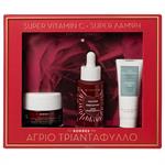 Korres Set Wild Rose Κρέμα Ημέρας για Ξηρές 40ml & Διφασικό Serum 30ml & Τσάι του Ολύμπου Κρέμα Καθαρισμού 16ml