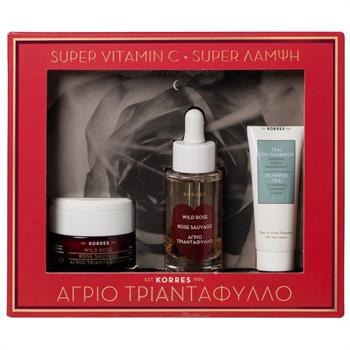 Korres Set Wild Rose Κρέμα Νύχτας 40ml & Λάδι Προσώπου 30ml & Τσάι του Ολύμπου Κρέμα Καθαρισμού 16ml