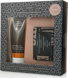 Korres Set Aftershave Balm Mountain Pepper, Bergamot, Coriander Γαλάκτωμα για Μετά το Ξύρισμα 125ml & Σαπούνι Καθαρισμού Προσώπου Σώματος Θαλάσσια Λάσπη 150gr
