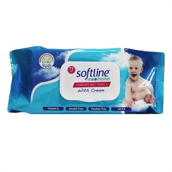 Softline Comfort Μωρομάντηλα με Κρέμα 72τμχ