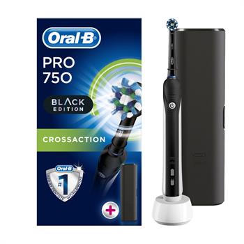 Oral-B Pro 750 CrossAction 3D Black Edition & ΔΩΡΟ Μαύρη Θήκη Ταξιδιού