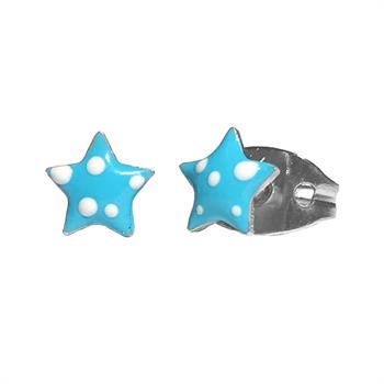 Farma Bijoux For Kids Σκουλαρίκια Μπλε Αστεράκια 5mm 1 Ζευγάρι