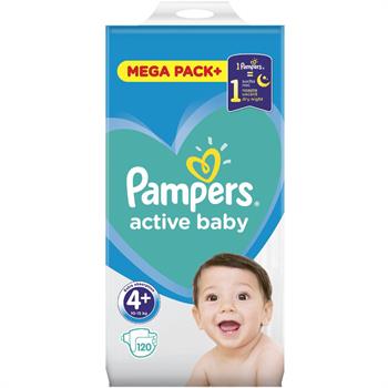 Pampers Active Baby Πάνες Μέγεθος 4+ Mega Pack (10-15Kg) 120 Πάνες