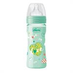 Chicco Well-Being Πλαστικό Μπιμπερό Unisex Green Θηλή Σιλικόνης Μέτρια Ροή 2m+ 250ml (020623-33)