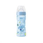 Chicco Well-Being Πλαστικό Μπιμπερό Blue Θηλή Σιλικόνης Μέτρια Ροή 2m+ 250ml (020623-22)