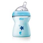 Chicco Πλαστικό Μπιμπερό Natural Feeling με Θηλή Σιλικόνης Σιέλ Μέτρια Ροή 2m+ 250ml (80825-21)