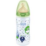 Nuk First Choice+ Μπιμπερό Πολυπροπυλενίου (PP) με Θηλή Καουτσούκ (Μ) από 0-6m Πράσινο Τερατάκι 300ml (10.741.826)