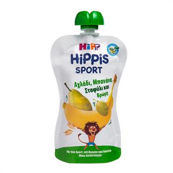 Hipp Φρουτοπολτός Hippis Sport με Αχλάδι, Μπανάνα, Σταφύλι & Βρώμη 120g