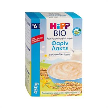 Hipp Bio Φαρίν Λακτέ Κρέμα Δημητριακών με Γάλα & Σιμιγδάλι 450g