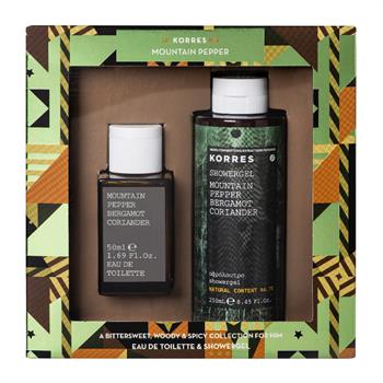 Korres Set Mountain Pepper Bergamot Coriander Eau De Toilette 50ml & Shower Gel 250ml