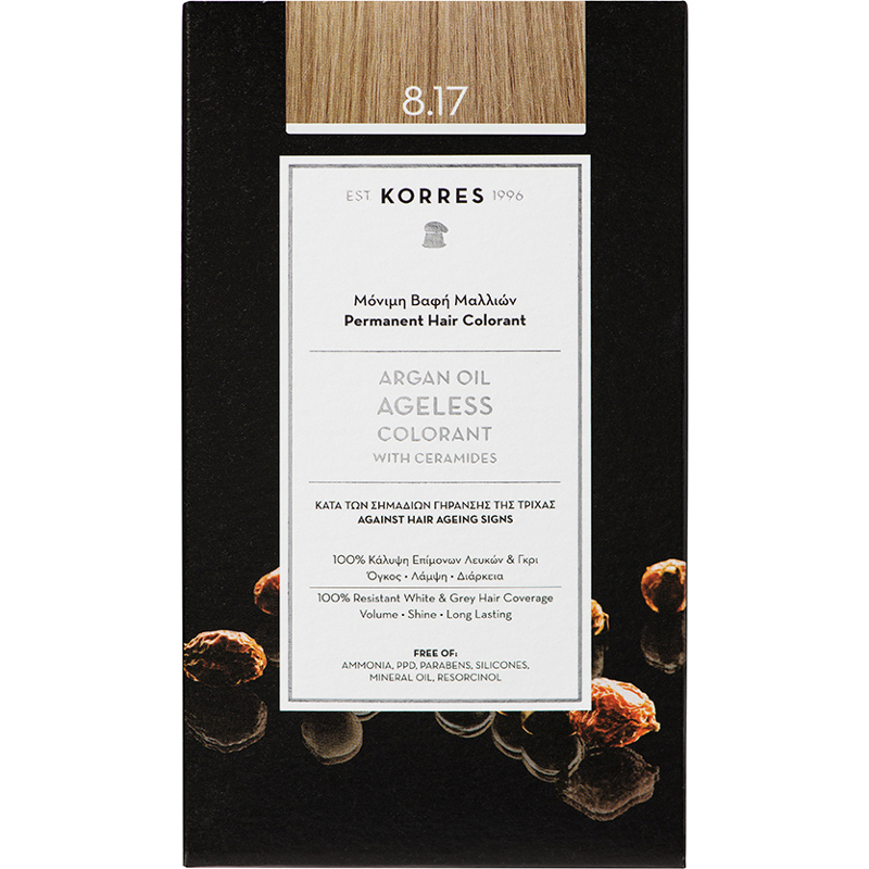Korres Argan Oil Ageless Colorant Νο8.17 Ξανθό Ανοιχτό Μπεζ  50ml
