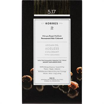 Korres Argan Oil Ageless Colorant Νο 5.17 Μόνιμη Βαφή Μαλλιών Καστανό Ανοιχτό Μπεζ 50ml