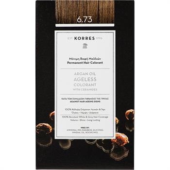 Korres Argan Oil Ageless Colorant No6.73 Μόνιμη Βαφή Μαλλιών Χρυσό Κακάο 50ml