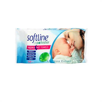 Softline Μωρομάντηλα 72 τμχ με εκχυλίσματα Aloe Vera