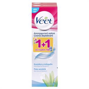 Veet Hair Removal Cream Legs & Body Sensitive Skin 100ml 1+1Δώρο