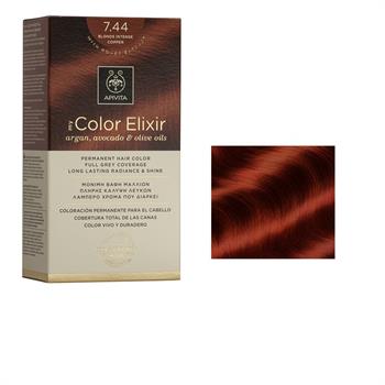 Apivita Color Elixir Βαφή Μαλλιών Ξανθό Έντονο Χάλκινο 7.44