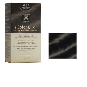 Apivita Color Elixir Βαφή Μαλλιών Ξανθό Σκούρο Περλέ Μπεζ 6.87