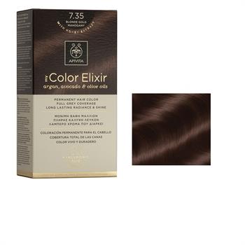 Apivita Color Elixir Βαφή Μαλλιών Ξανθό Μελί Μαονί 7.35