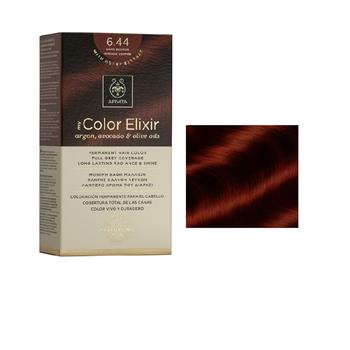Apivita Color Elixir Βαφή Μαλλιών Ξανθό Σκούρο Έντονο Χάλκινο 6.44