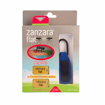 Zanzara Flat Εντομοαπωθητικό Μπρελόκ Χρώμα: Μπλε με 2 ταμπλέτες 1τμχ