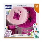 Chicco All You Need Σετ Φαγητού  12m+ σε Ροζ χρώμα 5τμχ