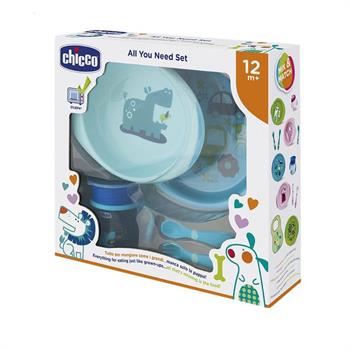 Chicco All You Need Σετ Φαγητού για 12m+ σε Μπλε χρώμα 5τμχ