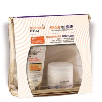 Panthenol Extra Set Sun Care and Beauty Αντιηλιακό Gel Προσώπου SPF 50 50ml & Δώρο Κρέμα Προσώπου και Ματιών 50ml & Νεσεσέρ