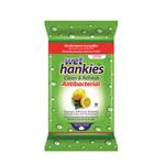 Wet Hankies Antibacterial Μαντηλάκια Αντιβακτηριδιακά με Αιθυλική Αλκοόλη και Άρωμα Λεμόνι 15τμχ