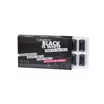 Curaprox Black Is White Τσίχλες με Ενεργό Άνθρακα 12τμχ