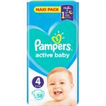 Pampers Active Baby Maxi No 4 (9-14kg) 58 Πάνες Μωρού