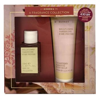 Korres Promo Set Eau De Toilette Bellflower Tangerine Pink Pepper 50ml & ΔΩΡΟ Body Milk 125ml