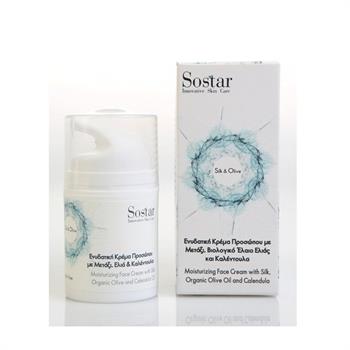 Sostar Silk & Olive Ενυδατική Κρέμα Προσώπου με Μετάξι, Βιολογικό Έλαιο Ελιάς και Καλέντουλα 50ml