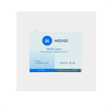 Medisei Medi Gauze Αποστειρωμένες Υδρόφιλες Γάζες 35x38,5cm 20ply 10τμχ