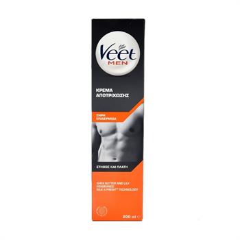 Veet Men Κρέμα Αποτρίχωσης για Στήθος και Πλάτη για Ξηρές Επιδερμίδες  200ml