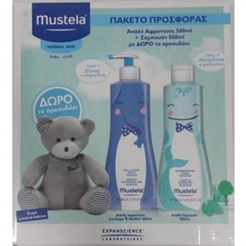 Mustela Πακέτο Προσφοράς Απαλό Αφροντούς 500ml & Απαλό Σαμπουάν 500ml με ΔΩΡΟ το Αρκουδάκι