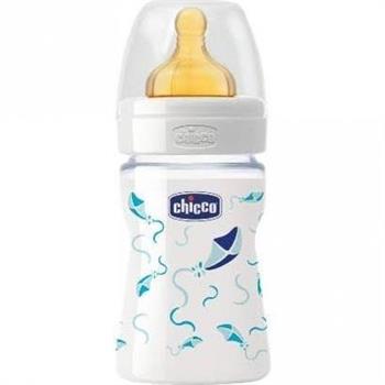 Chicco Nature Glass Γυάλινο Mπιμπερό με Θηλή Καουτσούκ Σιελ 150ml 20710-20