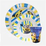 Stor Minions Βρεφικό Πιάτο, Μπολ & Ποτηράκι 3τμχ